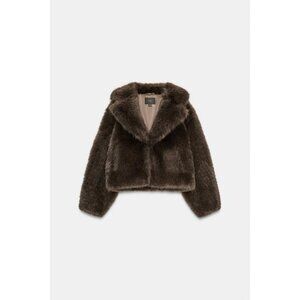 ZARA SHORT FAUX FUR COAT